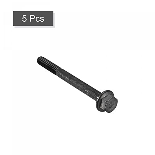 Image of uxcell Metric M6x60mm Hex Flange Bolts, 5pcs 10.9 Grade Carbon Steel Hexagon Head Screws