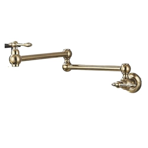 Robinet de cuisine mural eau froide buse rotative 360 double commande