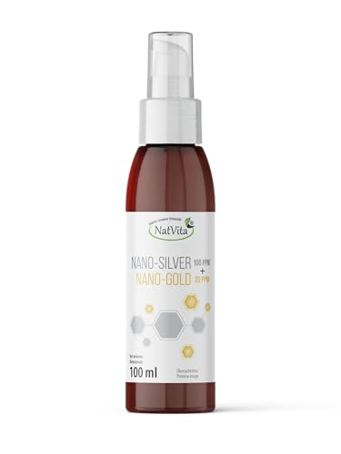 NatVita Kolloidales Silber 100 PPM + Nano Gold 20 PPM 100 ml Silberwasser Lösung Ultra Reinheit 99 99% Antibakteriell Haut- und Schleimhautschutz