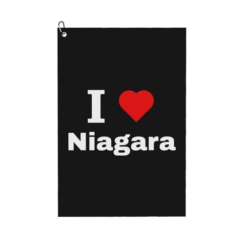 NAZIIQW I Love Niagara Golf Towel with Carabiner 24x16