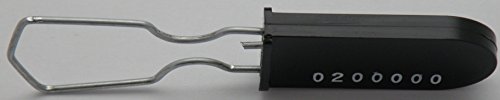 Image of Plastic Padlock Security Seal with Large Shackle Metal Wire (Black, 50 Pack)
