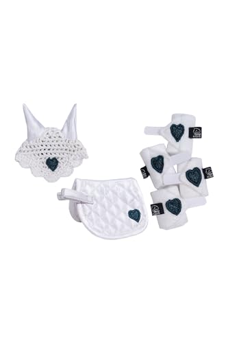 Cuore decorativo glitterato HKM Cuddle Pony Set da torneo Bianco/Blu Scuro Taglia Unica
