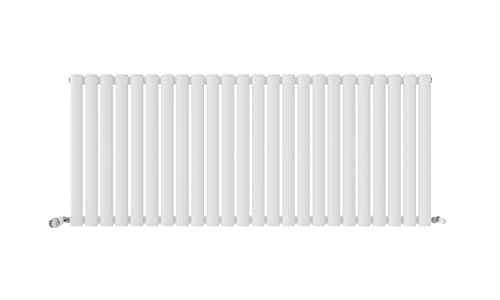 iBathUK | 600 x 1440 mm Matt White Column Designer Radiator Horizontal Single Oval Panel…