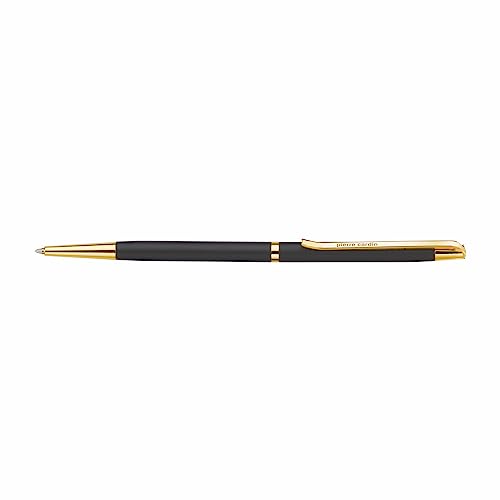 Pierre Cardin Musk Gold Premium Ball Pen With Twist Mechanism | Luxurious Matt Black Slim Body Design with Long Gold Finish Clip | Ideal For Christmas, New Year & Corporate Gifting - Image 2 thumbnail
