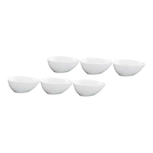 AUTSUPPL 6Pcs Versatile Drop Shaped Ceramic Storage Bowls Heat Resistant Household Bowls for Baking Desserts and Snacks for Parties and Everyday Use