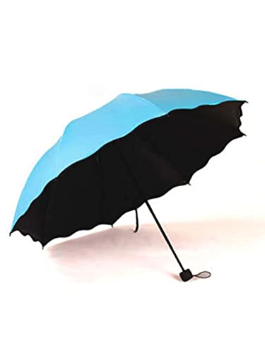 Image of HomeCloud Magic Umbrella Windproof, Sunproof & Rainproof with Sturdy Steel Shaft & Wrist Straps | Secret Blossoms Occur with Water Magic Print | Easy to Hold & Carry | Umbrella for Women, Men & Kids