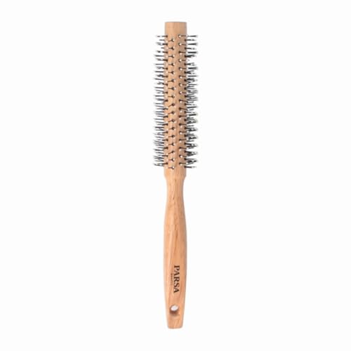 PARSA Beauty Brosse Ronde 14 mm - Volume Cheveux Courts - Brosse en Bois Écologique, Design Ergonomique, Brossage Facile, Picots Doux, Séchage Rapide