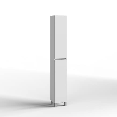 Baikal Conjunto de Mueble de Baño suspendido a la Pared con Fondo Reducido, Melamina 16. Mueble MONTADO Moderno 180 Blanco