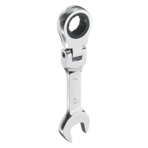 Image of sourcing map Flex-Head Ratcheting Combination Wrench 12mm Metric 72-Teeth CR-V Steel Polished Chromium Plating Open End Ratchet Spanner Gear for Fasteners Nut Bolt