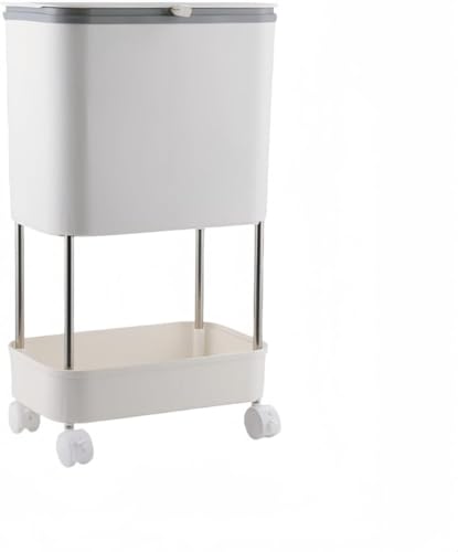 HeartTrend ���ʃS�~�� �o�� ������� �ӂ��t�� �X���� �����o���t�� 360�x�L���X�^�[�t�� �I���c���ʗp ���� �S�~�܉B�� �ړ��ȒP �ȃX�y�[�X ���@�\���[ �������� ���r���O�E�L�b�`���p ���C�g�O���[ (21*33*59cm,�z���C�g)