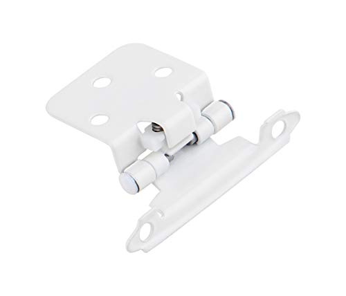 Silverline Sh5001-Wt Self Close Flush Hinge 1.2Mm Thick Cabinet Hardware Face Mount Overlay Variable White (6 Pairs (12Pcs), White) #TOP1