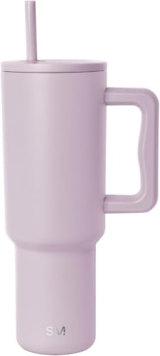 Image of Simple Modern 40 oz Trek Tumbler with Handle and Straw Lid | Cup Holder Friendly Insulated Stainless Steel Travel Mug | Lavender Mist (Pack of 12)