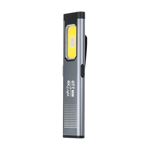 Rechargeable Pocket Flashlight, Clip-on with a Magnetic Base, Dual Light Sources with 5 Lighting Modes, Suitable for Outdoor Camping, Hiking, Fishing, and Nighttime Work. (Gray)