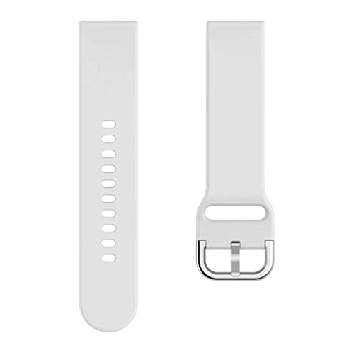 Image of PEFKO PSS56 19MM Replacement Soft Silicone Sporty Straps /Bands Compatible for Boat Storm Smart Watch & Watches with 19mm Lugs Size (19MM, WHITE)