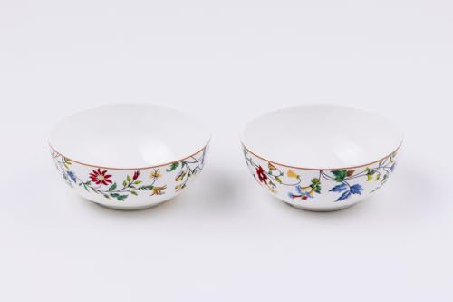 Image of GOLDEN QUEEN'S Bowl Set of 6 | Perfect for Rice, Dal, Curry, Snacks & More | Microwave Safe | 4 Inch Wide - Summer Floral Bowls