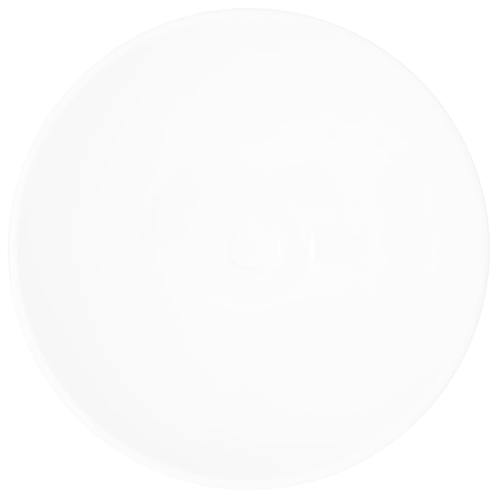 AUVYI Lavabo de toilette d'invités, en céramique, blanc, 32,5 x 14 cm, rond, pour invités, WC, salle de bain, meuble, décoratif, design moderne