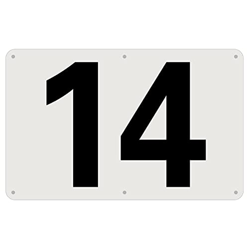 SICHENG アルミ板駐車場番号札防水.耐候 スクリーン印刷金属ベーキングワニス 径4.8φmm穴×6隅 ナンバープレート プレート看板 駐車場 数字 番号 標識 表示 屋内外対応