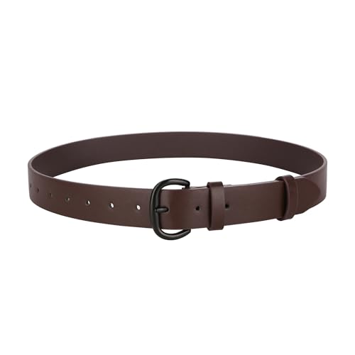 Women's Casual Leather Belt with black Buckle Versatile Waist Accessory for Jeans and Everyday Outfits
