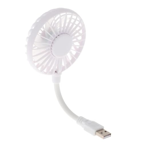 Image of Mini Portable USB Fan Desk Fan Bendable Cable for Travel Commute Lightweight White 28x8x2.8cm