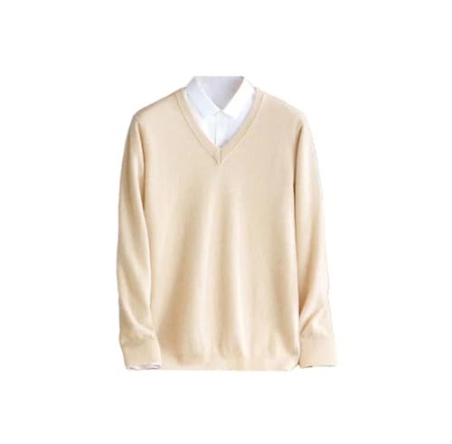 Men's Knitted Sweater Long Sleeve Pullover Jumper V-Neck Thin Warm Knitted Sweater