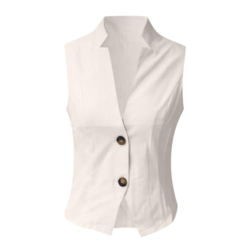 Chaleco mujer moda cárdigan sin mangas con botones frontales para verano color negro 3