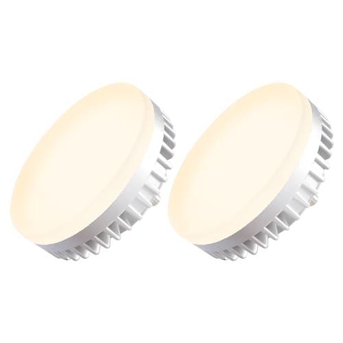 GX53 LED�d�� 60W���� ��74 �����F 630Lm �Ǝˊp100° ���^ �d���F �����F �R���p�N�g �����^ GX53���� GX53-1 LED �d�� �Ɩ���� (2�Z�b�g, �d���F(2700K))