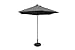 SiMPO LIFESTYLE Sonnenschirm 300 cm Holz-Sonnenschirm Marktschirm Gartenschirm Terrassenschirm Rund UV50+ (Grau, 3m)