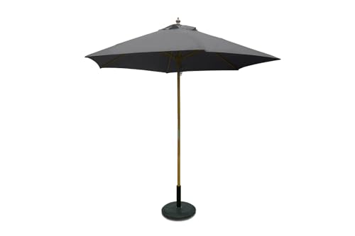 SiMPO LIFESTYLE Sonnenschirm 300 cm Holz-Sonnenschirm Marktschirm Gartenschirm Terrassenschirm Rund...