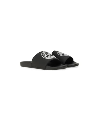 VERSACE JEANS COUTURE Mens Black Logo-Motif Slide Sandals -11 for Mens4