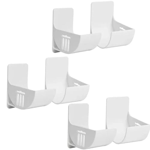 Joyan Organizzatore da Cucina 6 Pezzi, Supporto Fogli Alluminio Porta Muro, Scatole Portaoggetti Autoadesive Montate a Parete, Organizzatore Portarotolo, per Cucina e Bagno Armadietto (Bianco)