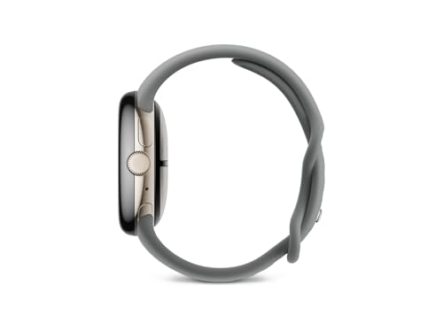 Image of Google Pixel Watch 3 (41 mm) - Android smartwatch with heart rate tracking, advanced running from Fitbit, fitness insights, 24-hour battery - Champagne Gold Aluminium Case - Hazel band - Wi-Fi