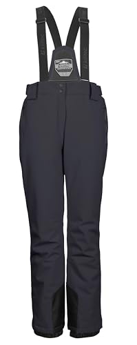 killtec Femme Pantalon de Ski/Fonctionnel avec Bretelles Amovibles, Protection des Bords et Jupe Pare-Neige KSW 249 WMN Ski PNTS_ERIELLE, Schwarz Blau, 54, 43428-000