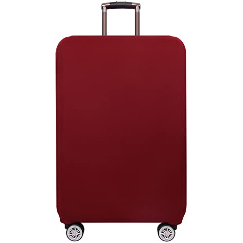Copri Valigia Grande Coperture per Valigie Coprivaligie Da Viaggio Tinta Unita Protettore Spandex Trolley Custodia Protettiva Bagaglio Copertura Rosso Borgogna L 26-28 Pollici