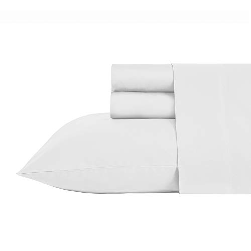 Ruthy's Textile 400-Thread-Count-Cotton-Sateen-Queen-Sheet-Set-Set-of-4-White
