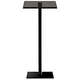 CRYSFLOA Black Podium Stand Speaking Acrylic Podium with Metal Base Pulpits Churches Lecterns Design for Lecture Recital Speech Presentation Podium Stand for Restaurant Wedding Office Classroom