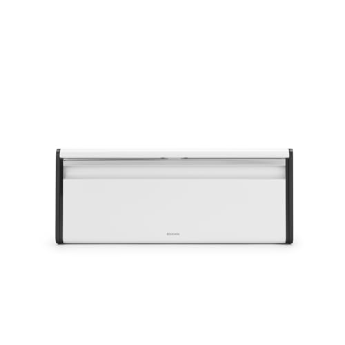 Brabantia Fall Front Boîte à Pain - Grande Boîte de Rangement pour le Pain, les Bagels, les Petits Pains - Design peu Encombrant avec Dessus Plat
