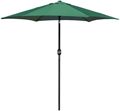 TUKAILAI 2M Round Garden Parasol Umbrella with Crank and Tilt Mechanism Sun Shade Canopy Sun Shade UV Protective Sunscreen Protection Water Resistant for Outdoor Patio Beach Pool Blue