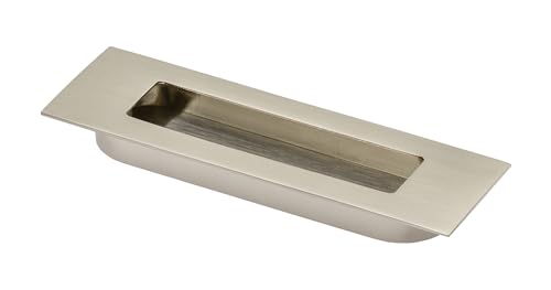 GTV Poignée de meuble encastrable E6, rectangulaire pour porte coulissante et tiroir, entraxe 96 mm, longueur 124 mm, en Zamak, sécurité sans bords...