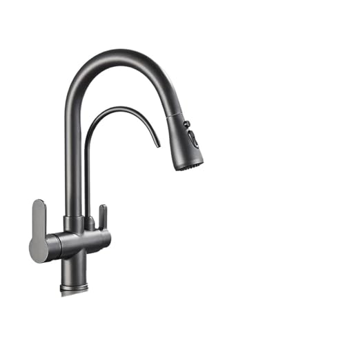 Mitigeur de cuisine noir mat avec douchette extractible et design élégant durable