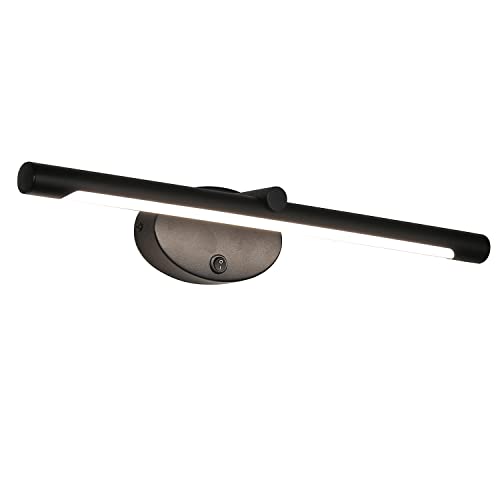 EcoGehen 46CM Modern Spiegelleuchte Bad mit Schalter 8W LED Wandlampe Waschtisch Wandleuchte Spiegelleuchten Badezimmer Spiegel Nachttisch Leselampen Bilderleuchte Lampe über Spiegel Warmweiß Schwarz