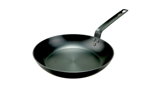 pasoli Sartén de acero al carbono, 28 cm de diámetro, color negro