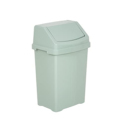 JMS we create smile Plastic Swing Lid Bins Recycle Waste Dust Bin 8/25 /50 L Home Kitchen Office (Silver Sage, 8 Litre) — image 1