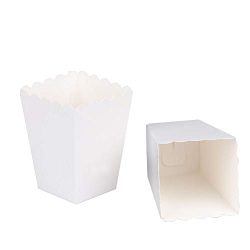Image of We Moment White Popcorn Boxes Cardboard Container For Party Supplies,Pack of 36