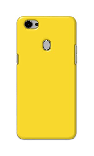 Image of Printed Hard Back Cover Case for Oppo F7 Back Cover (Plain Yellow) -1803