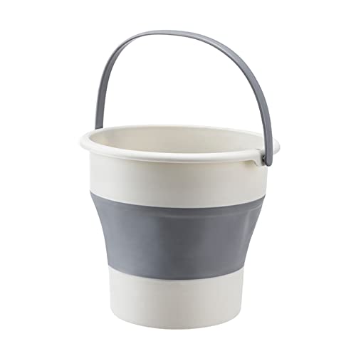 Cubo plegable portátil con mango, cubo de limpieza para el hogar, para exteriores, jardín, camping, pesca, ventana, lavado de ventana, coche, pequeño cubo de limpieza para el hogar