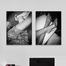 Póster de moda chic chic en lienzo de tacones cuadros minimalistas dormitorio set de 2 piezas