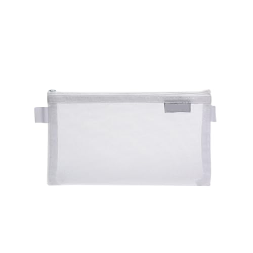 Organização e Estilo Descubra o Charme do Estojo Simples em Malha Transparente de Nylon (Branco)