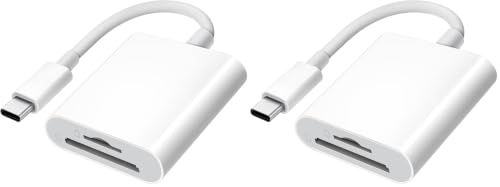 Image of USB C SD Card Reader for iPhone 15 16 /iPad /MacBook /Mac, xdgeLoad USB-C Type C SD Reader Supports SD and MicroSD Memory Card Adapter, Trail Camera Viewer Plug and Play - 2 Slots (Pack of 2)