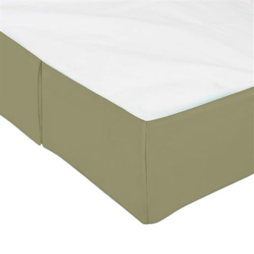 Cubre Somier Falda de cama plisada a medida con volantes Agregar sábanas superiores blancas - Colchas de microfibra premium suave de 14 pulgadas de alto Faldas De La Cama(Vanilla,SK 180x220x35cm)