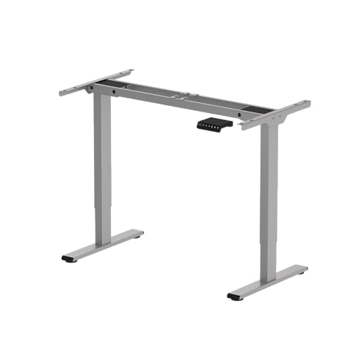 SANODESK EK2S Bureau Électrique Assis Debout Réglable en Hauteur Piètement en Acier à 2 Colonnes, avec Télécommande Écran Tactile de 4 mémoires, Gris